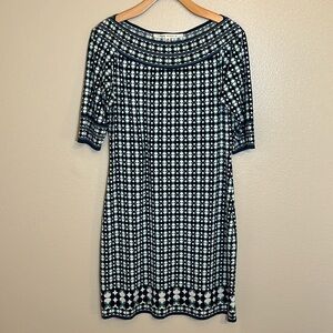 Max Studio Half Sleeve Geometric Pattern Dress
